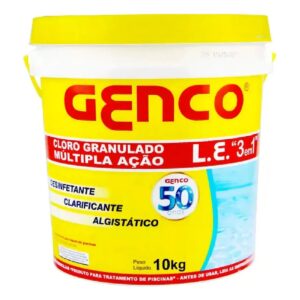 Cloro Para Piscina Genco 10kg Múltipla Ação 3 em 1