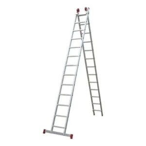 Escada Extensiva Alumínio Evald 13x2 Degraus 6,68m Prateada Profissional
