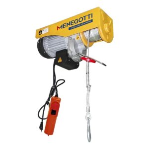 Talha Elétrica Menegotti Guincho De Coluna 150/300kg Amarelo Com 1 Corda